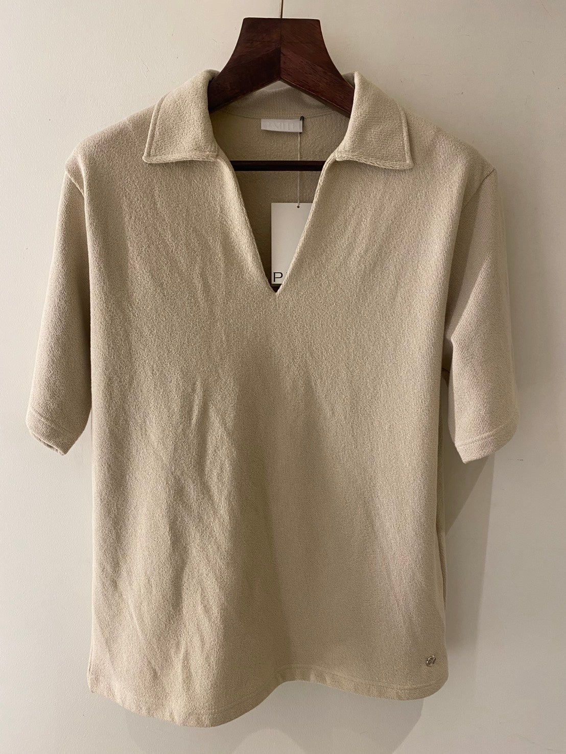 Mason V-neck ovesized shirt-Bone