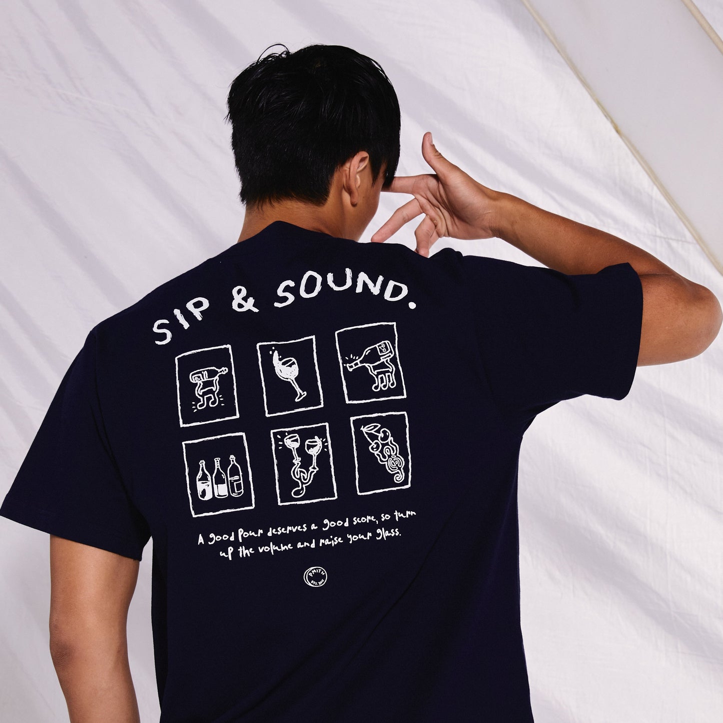 Navy Blue Sip & Sound T-Shirt