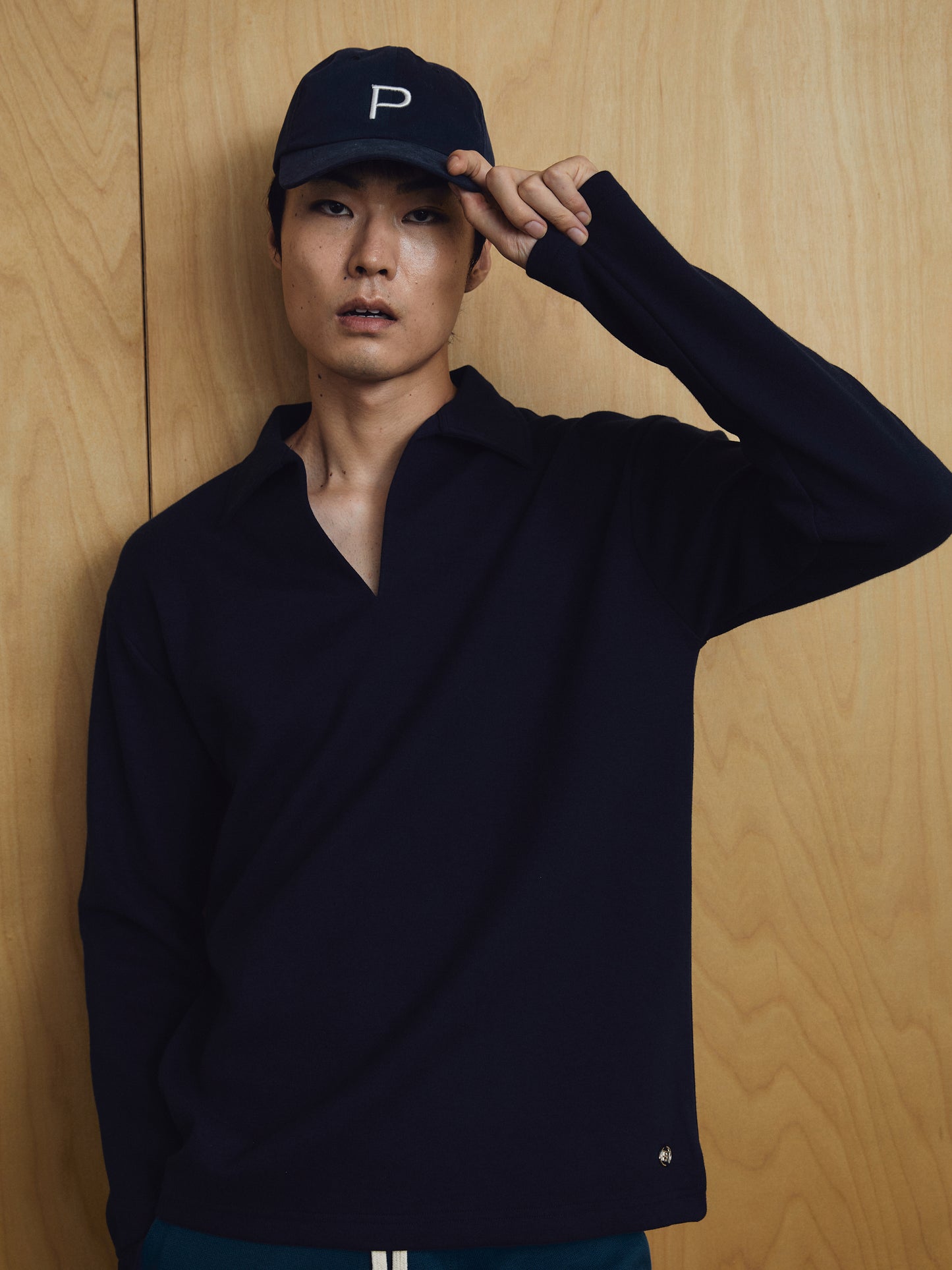 Djon Longsleeve t-shirt Navy Blue