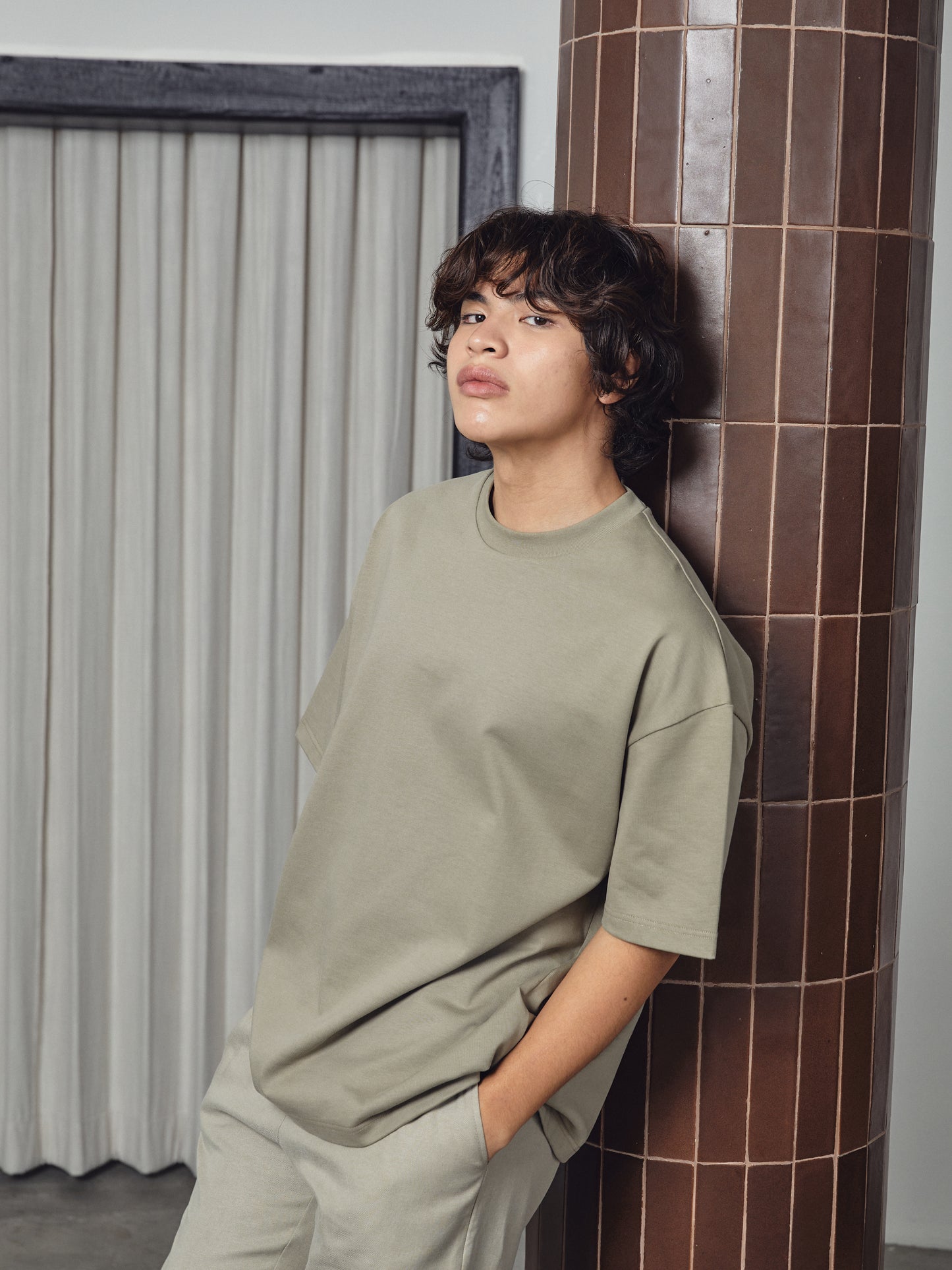 Elan Oversized T-Shirt - Moss Green
