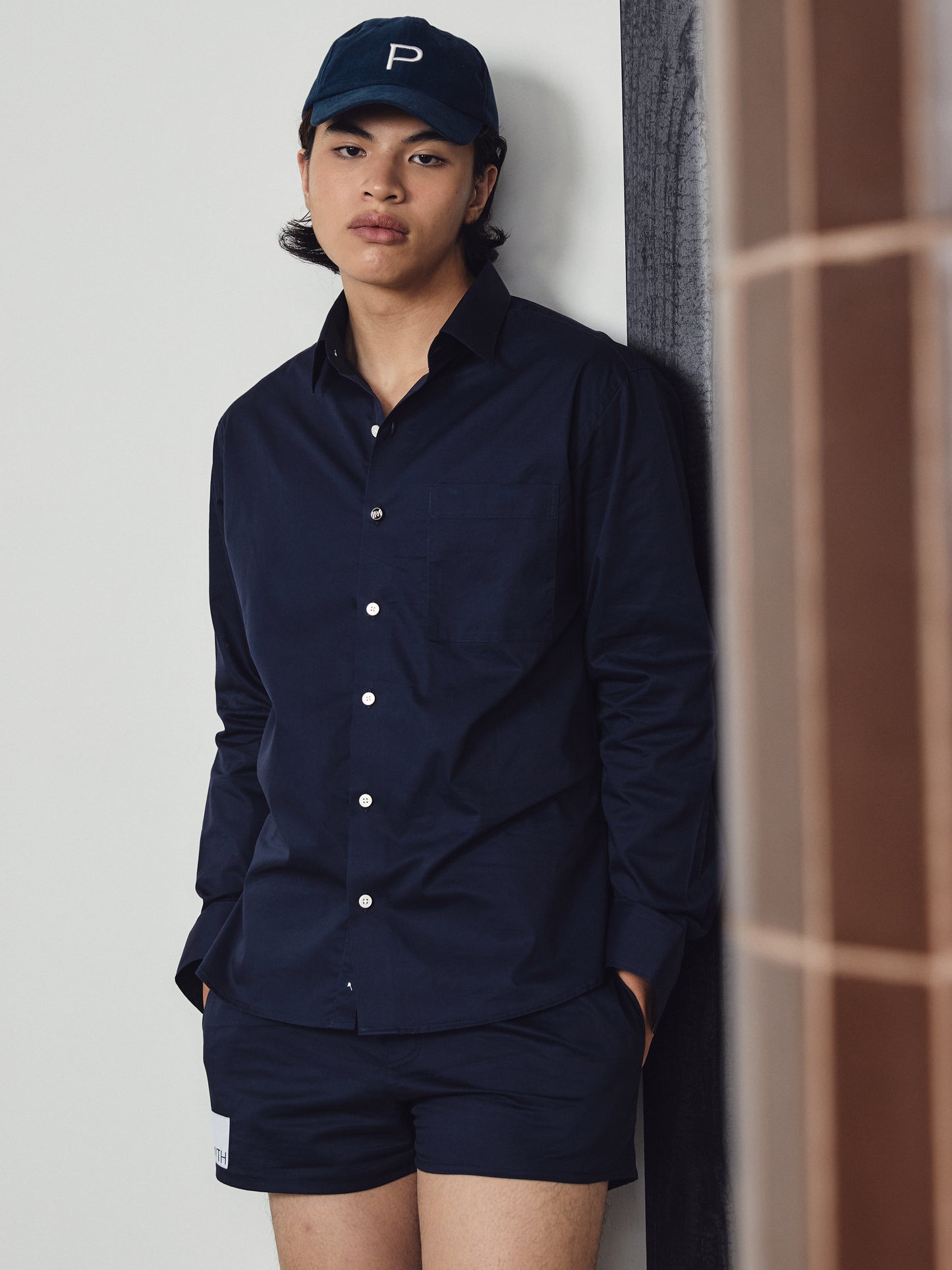 Vale Oversized Shirt - Navy Blue