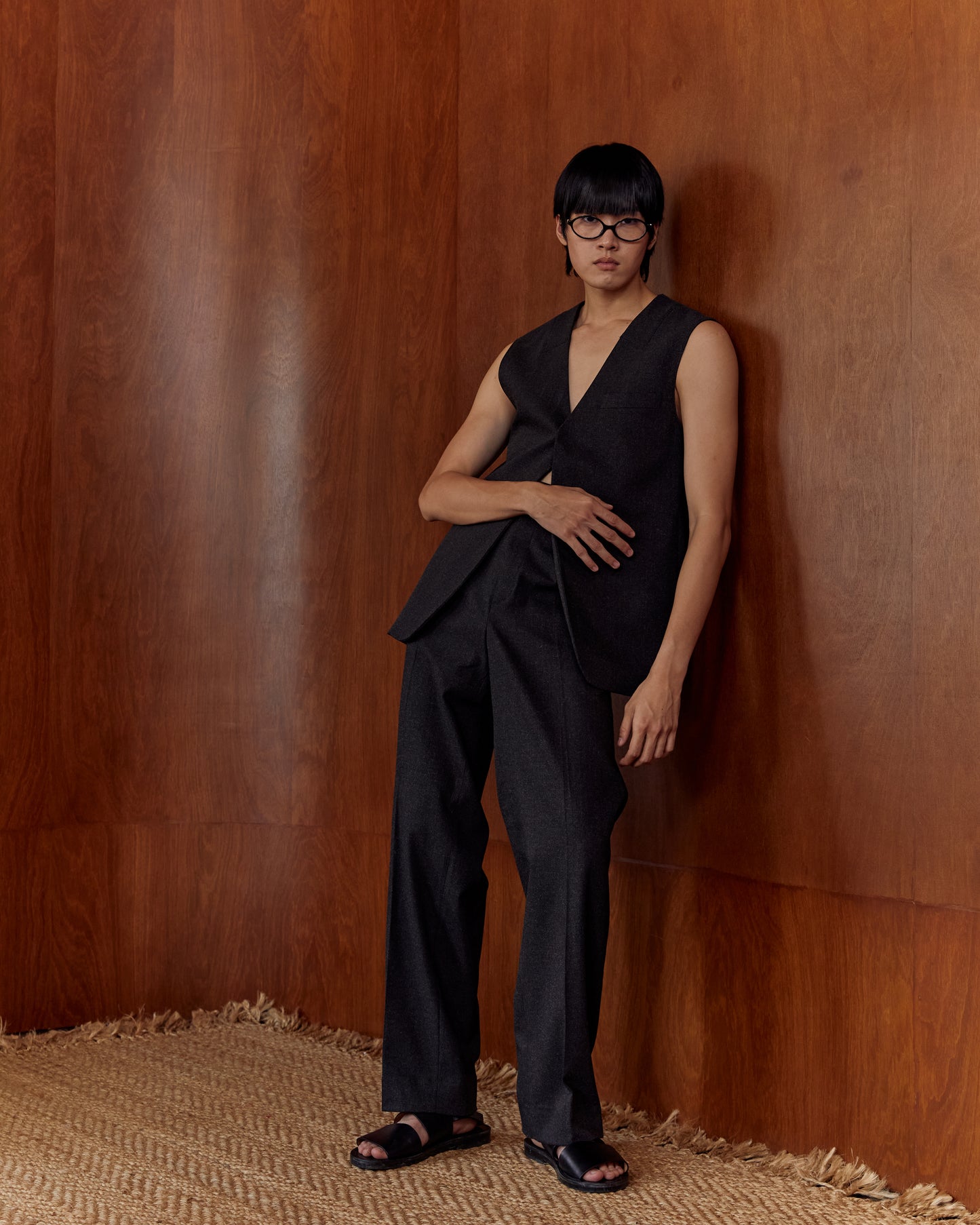 Charcoal Grey Wide Leg Trousers