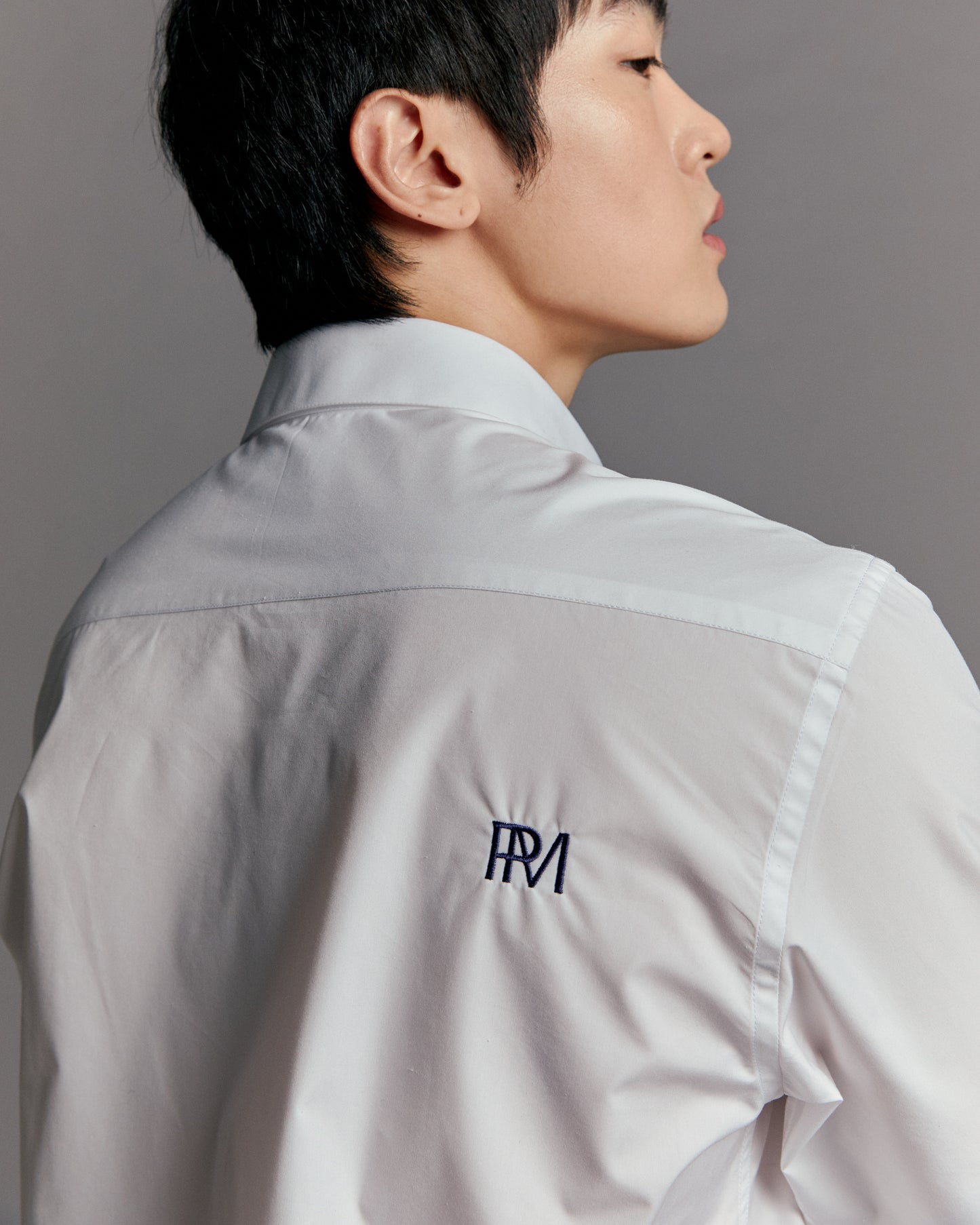 White Oversized Logo Cotton Shirt