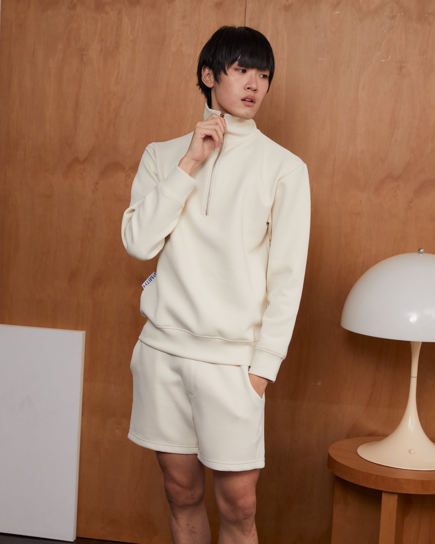 Bone Zippered Sweater