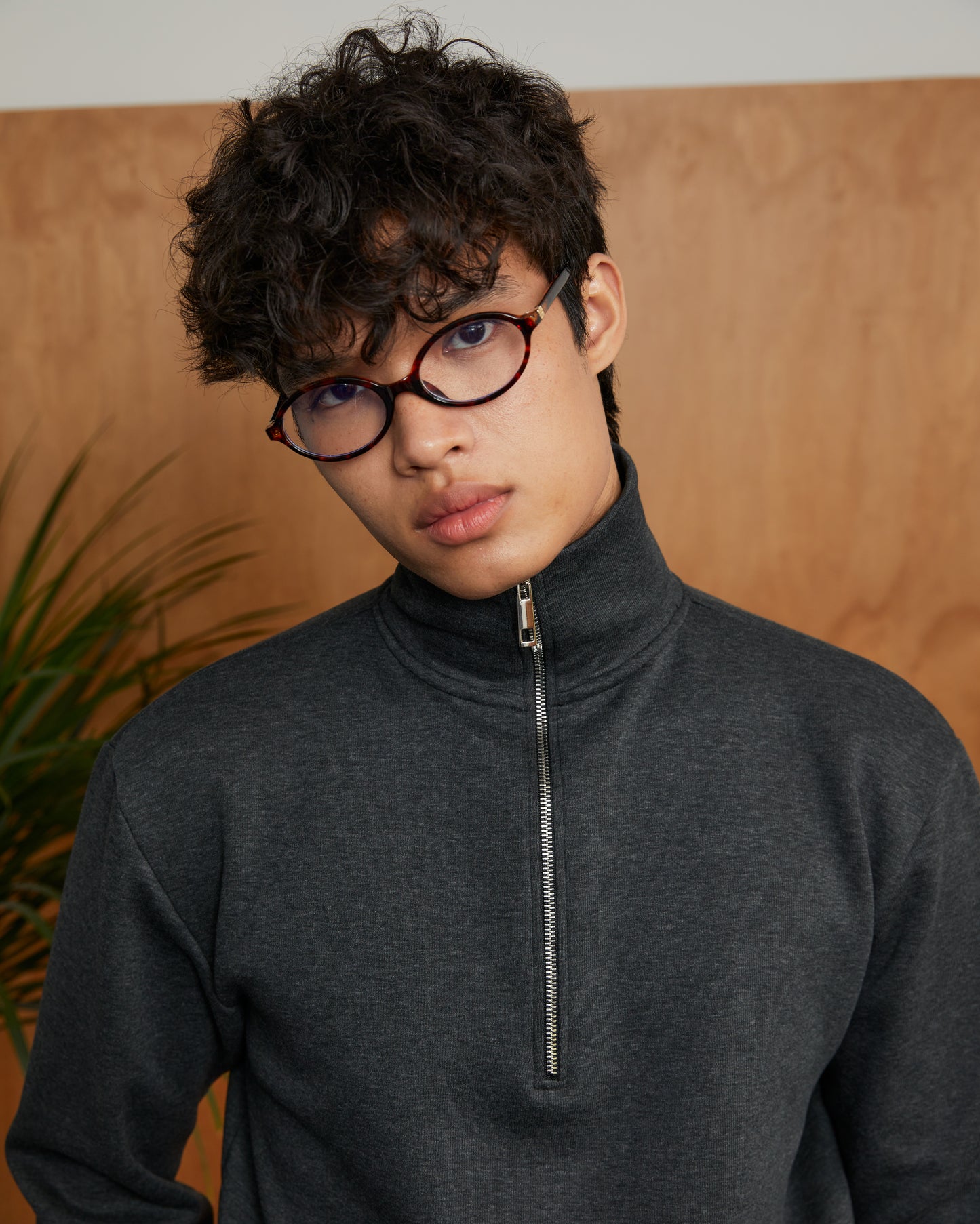 Dark Heather Zippered Sweater