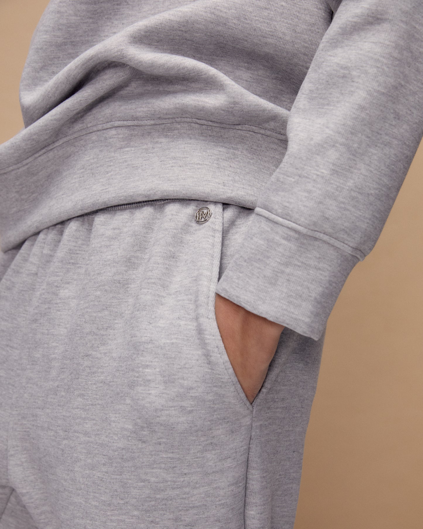 Grey Cotton Wide-Leg Sweatpants