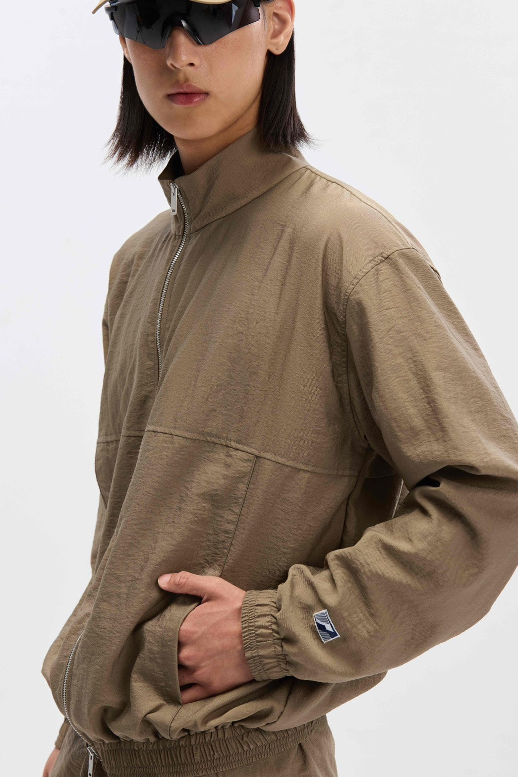 Noma Nylon Zippered Jacket in Clay