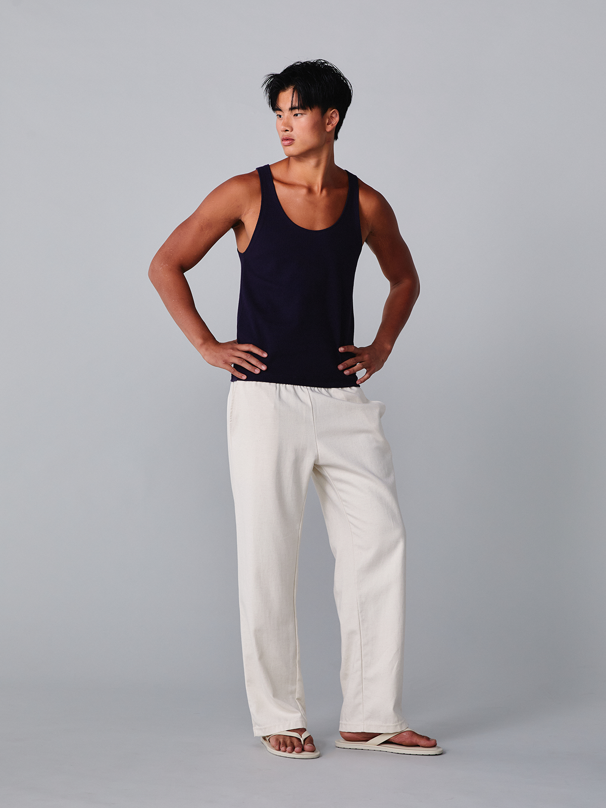 Mael Linen-blend Sweatpants - Bone