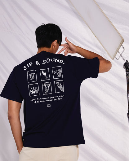 Navy Blue Sip & Sound T-Shirt