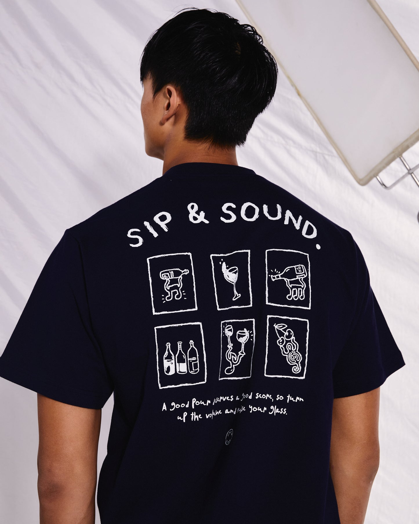 Navy Blue Sip & Sound T-Shirt