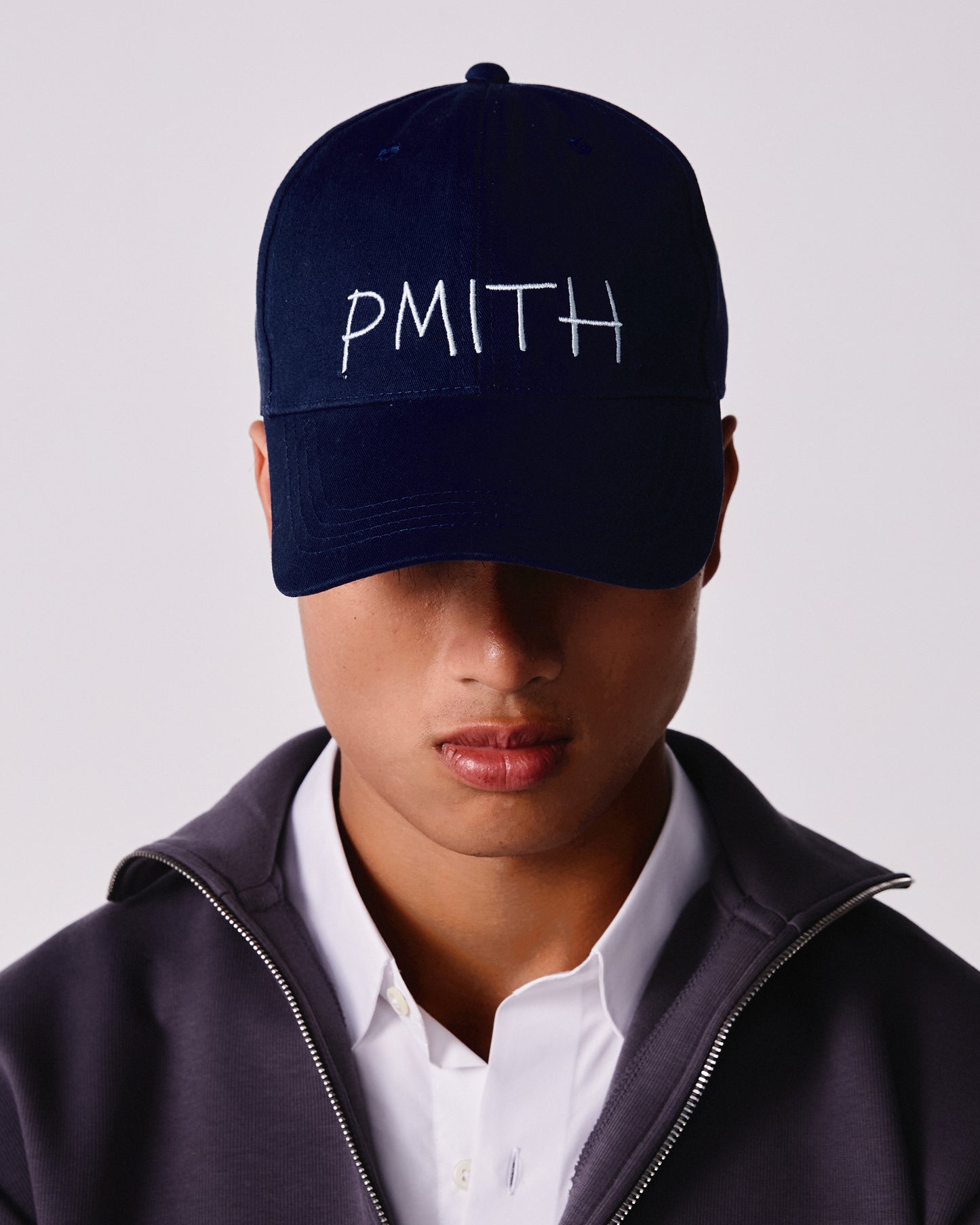 P Logo Cap in Navy Blue