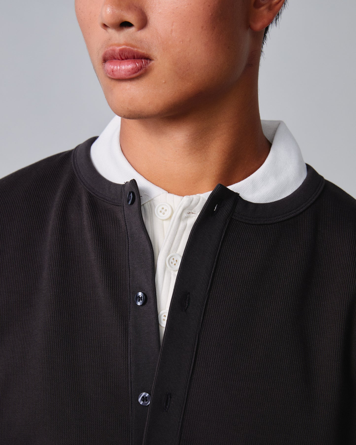 Boucle Knit Cardigan-Dark-Heather