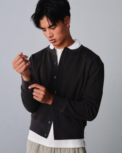 Boucle Knit Cardigan-Dark-Heather