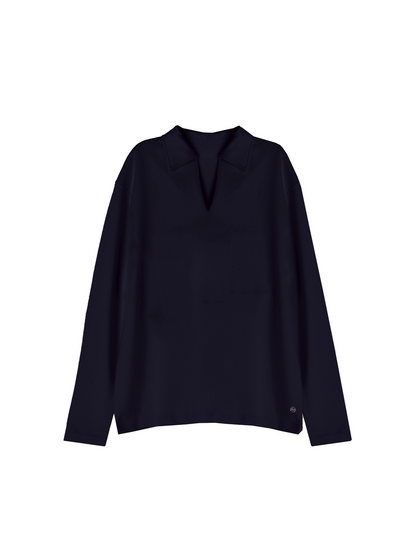 Djon Longsleeve t-shirt Navy Blue