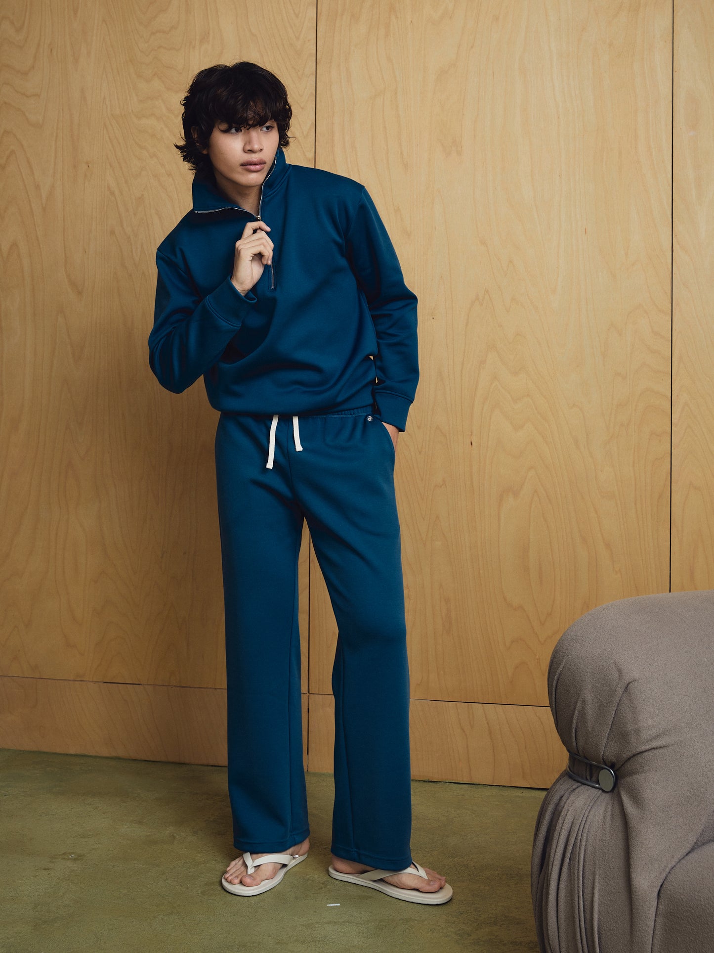Reese Straight-cut Sweatpants Mineral Blue