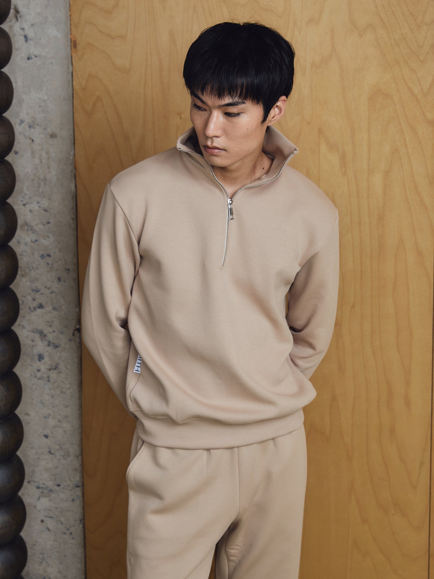 Reid Sweatzip Beige