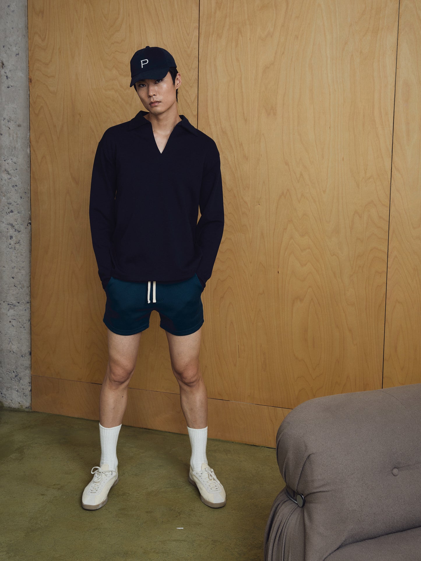 Djon Longsleeve t-shirt Navy Blue