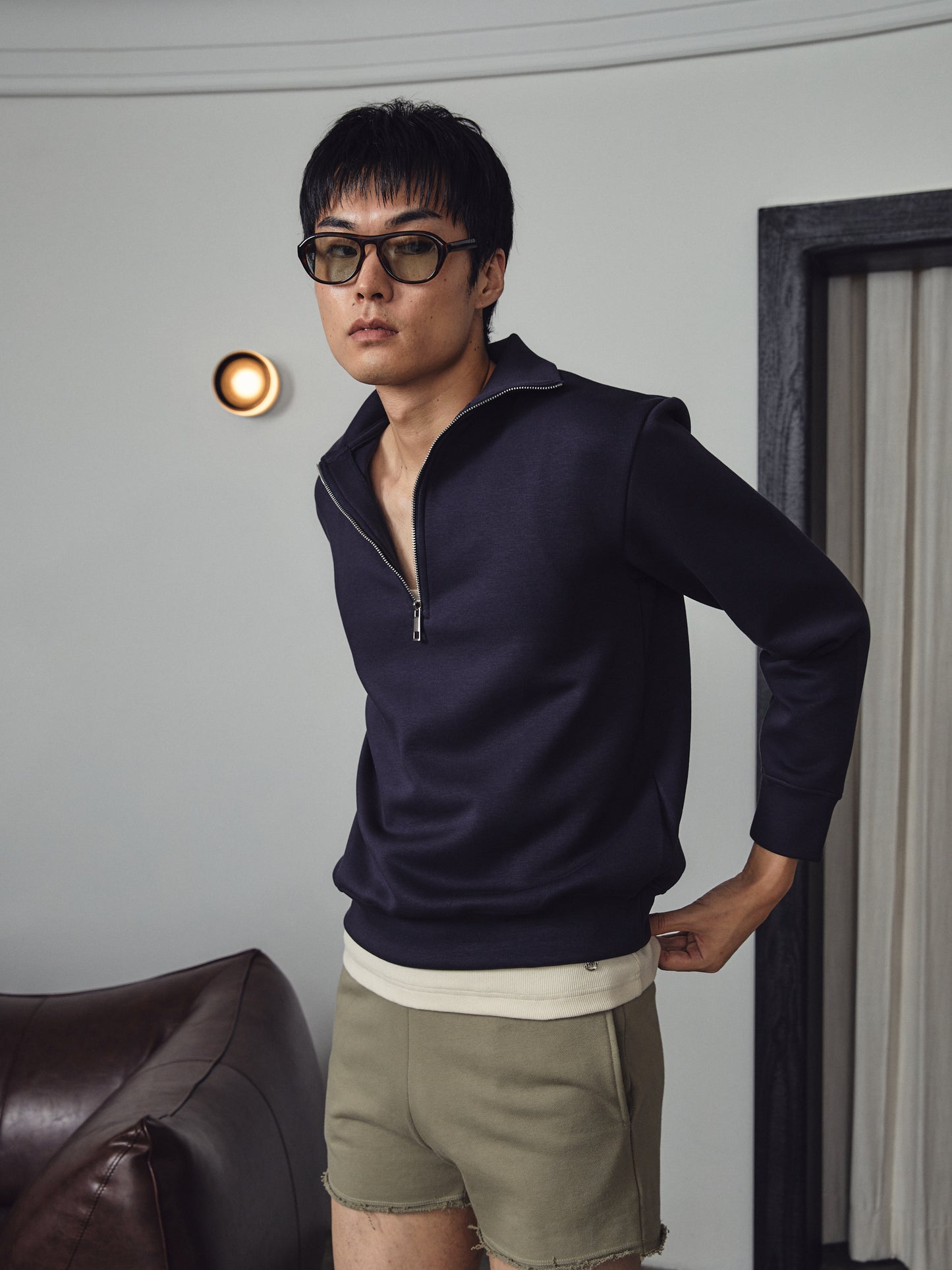 Reid Sweatzip Navy Blue