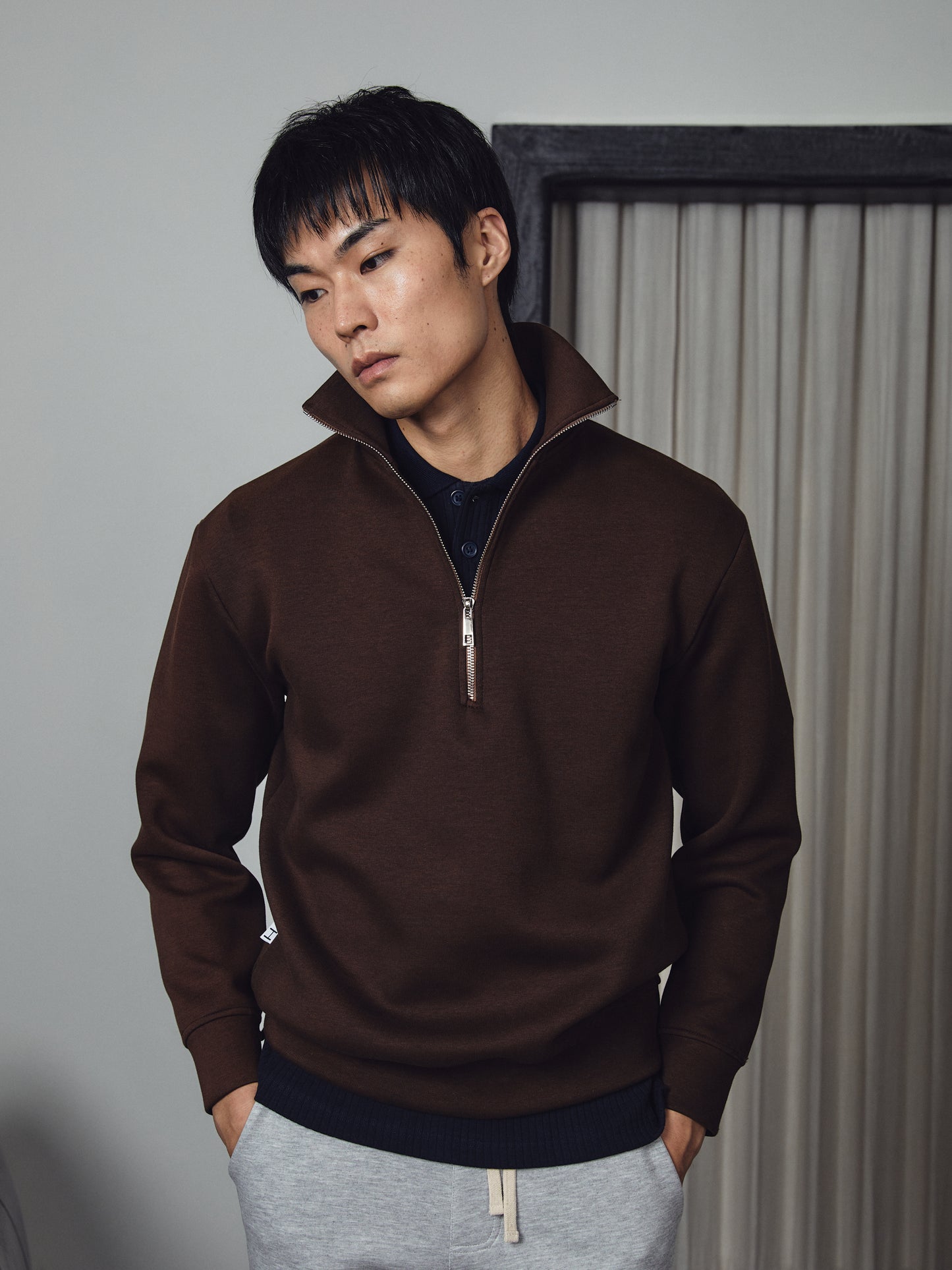 Reid Sweatzip Brown