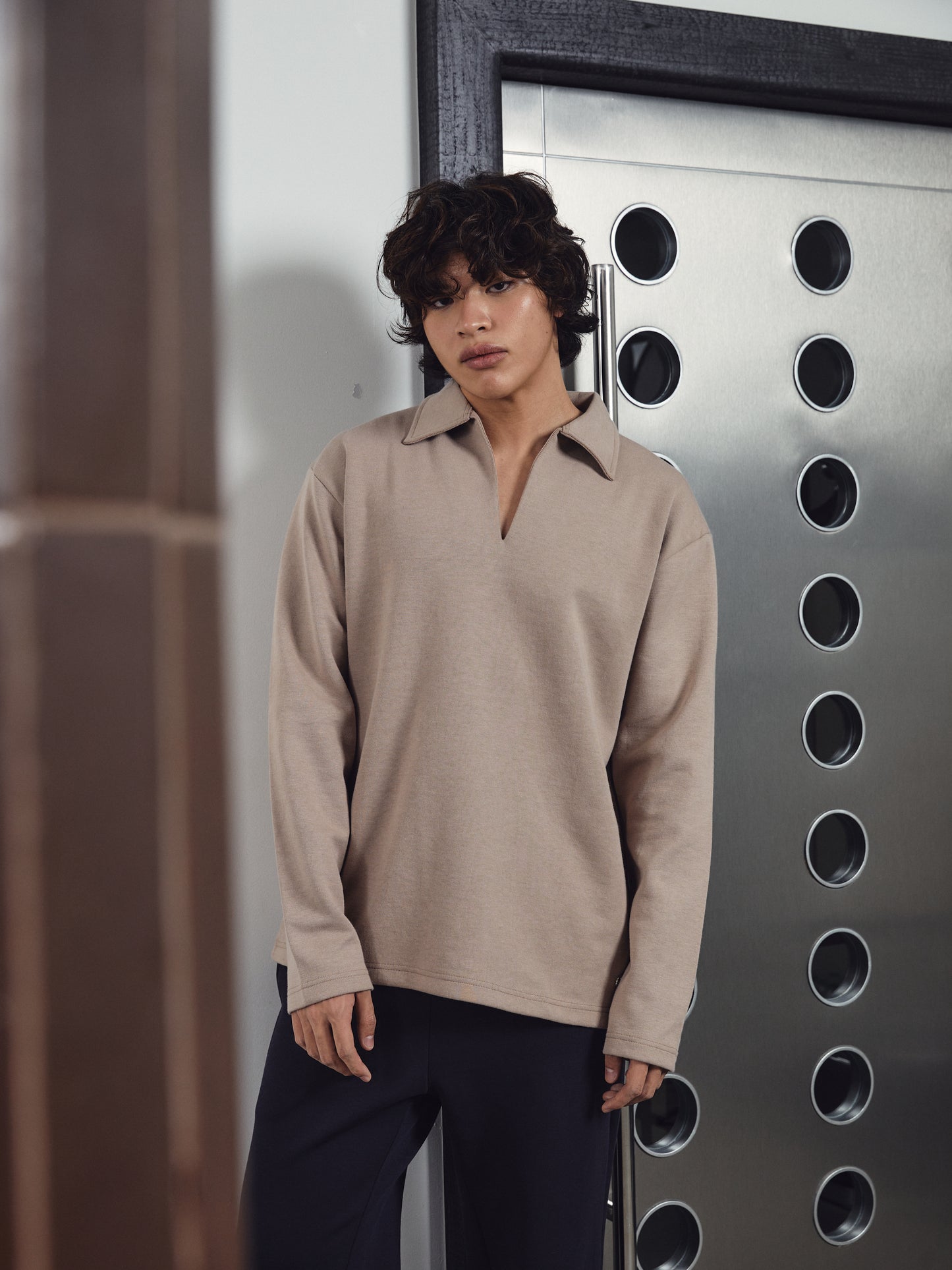 Djon Longsleeve t-shirt Beige