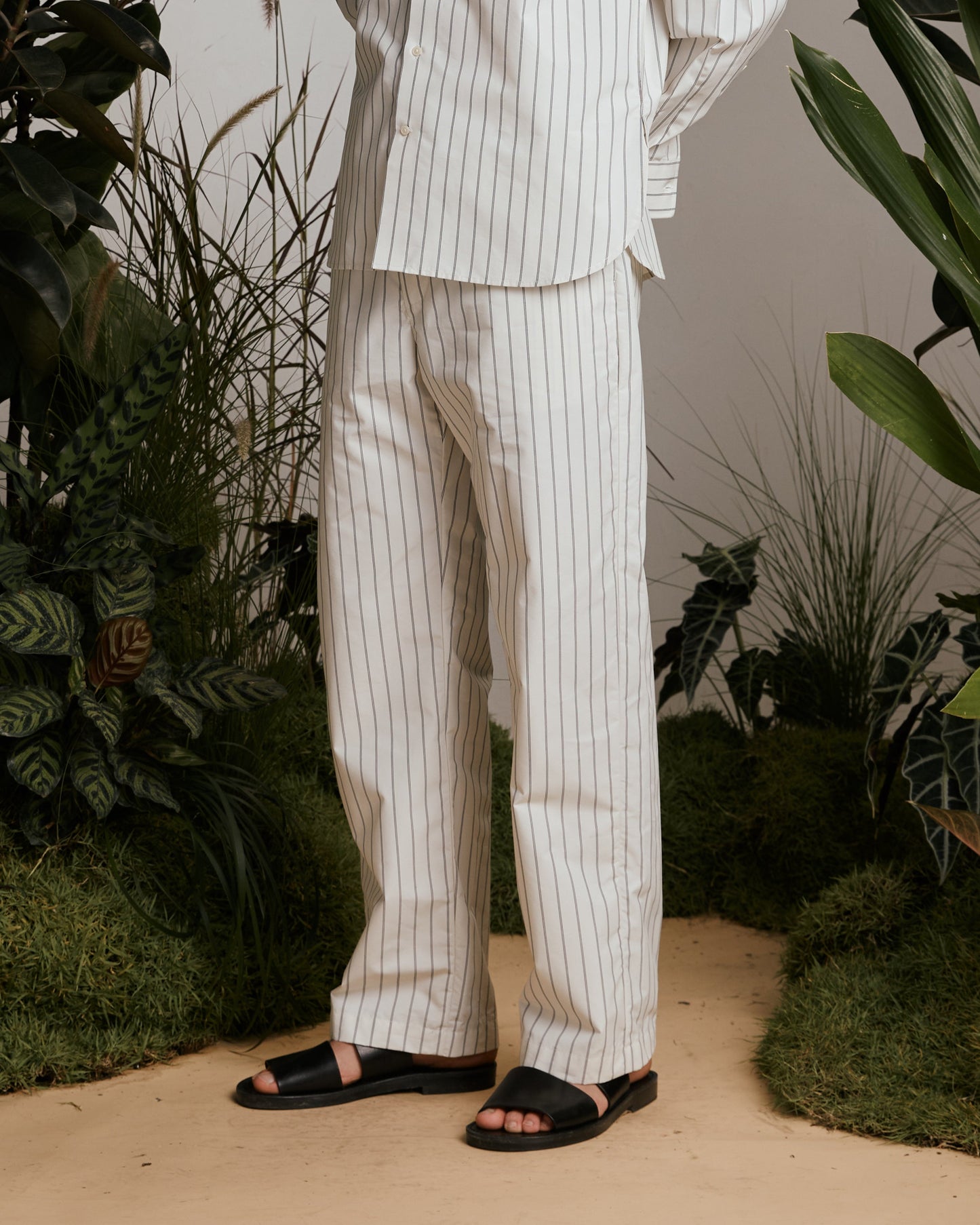 Stripe Cotton Trousers