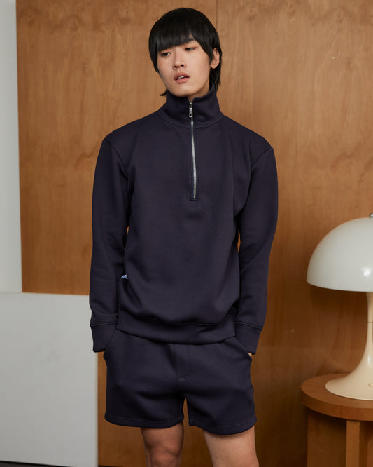 Navy Blue Zippered Sweater