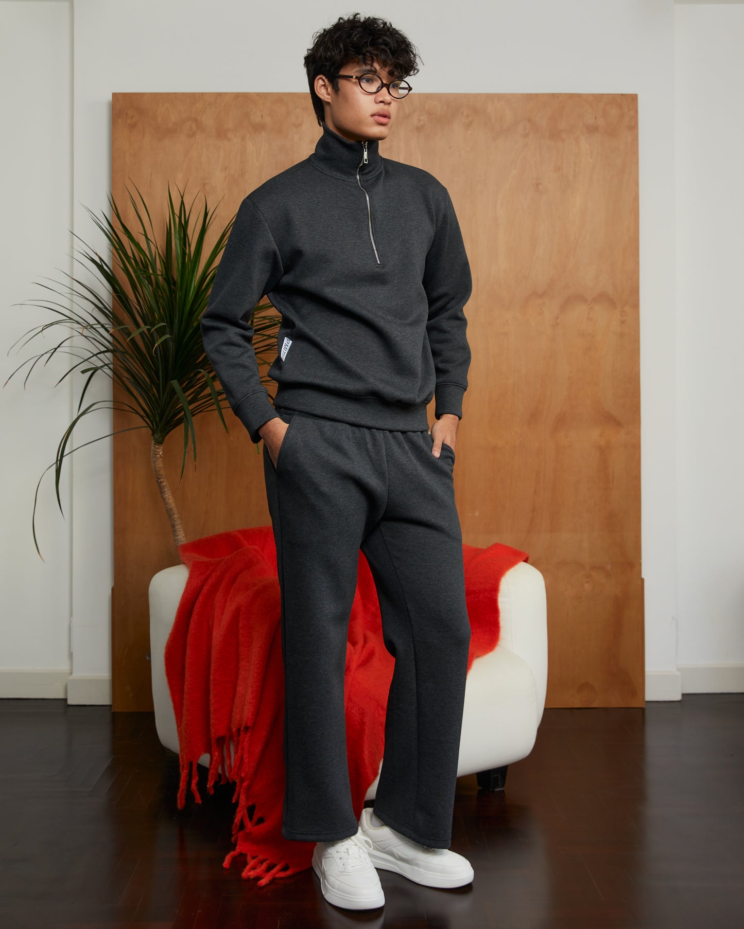 Cotton Wide-Leg Sweatpants
