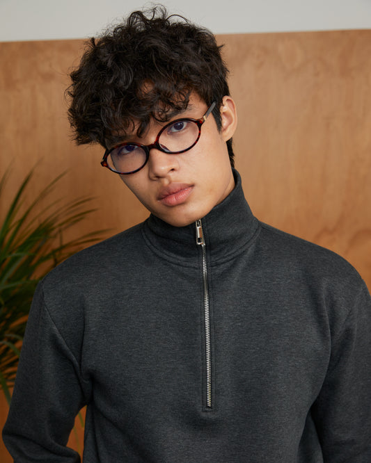 Dark Heather Zippered Sweater