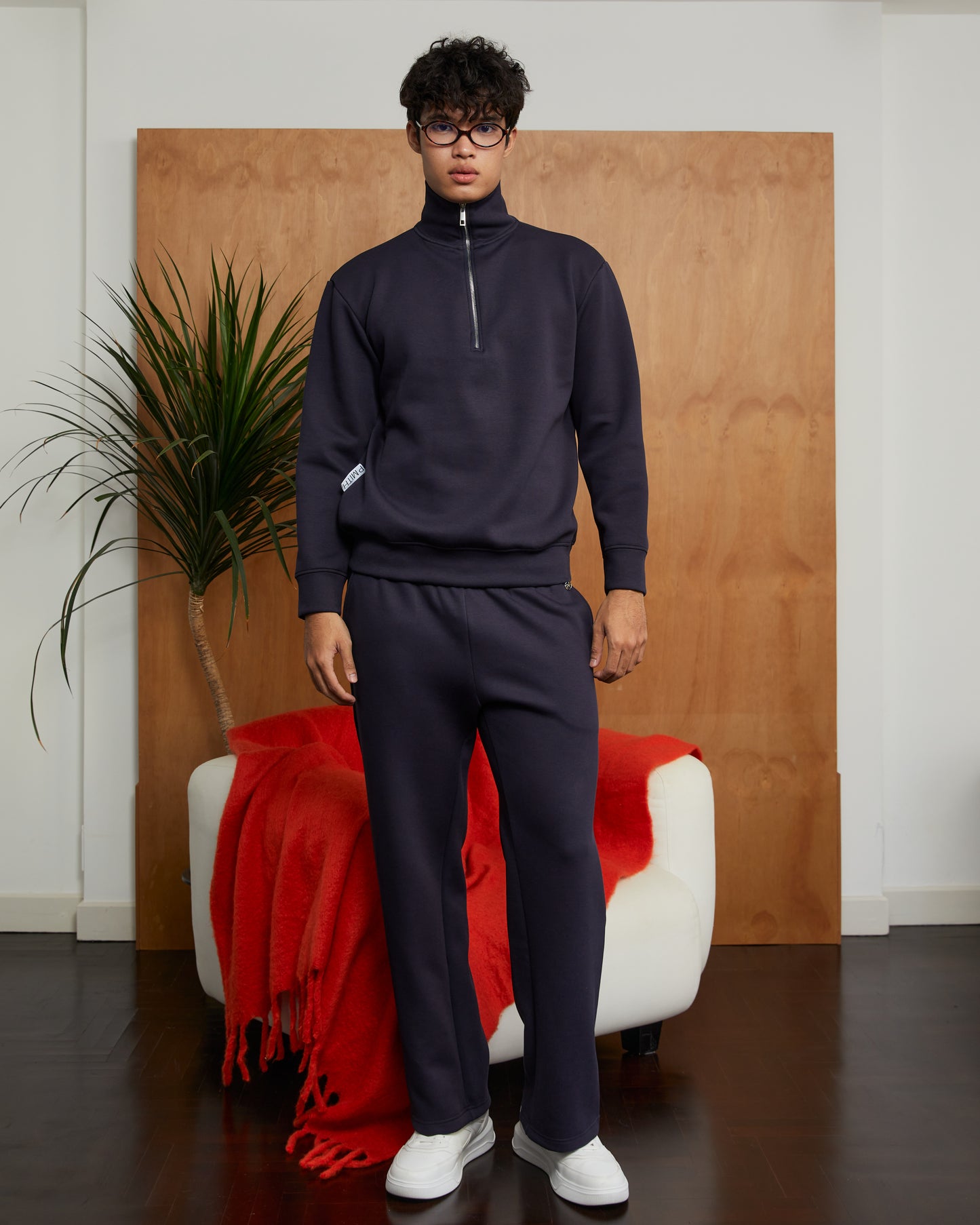 Reese Straight-cut Sweatpants Navy Blue