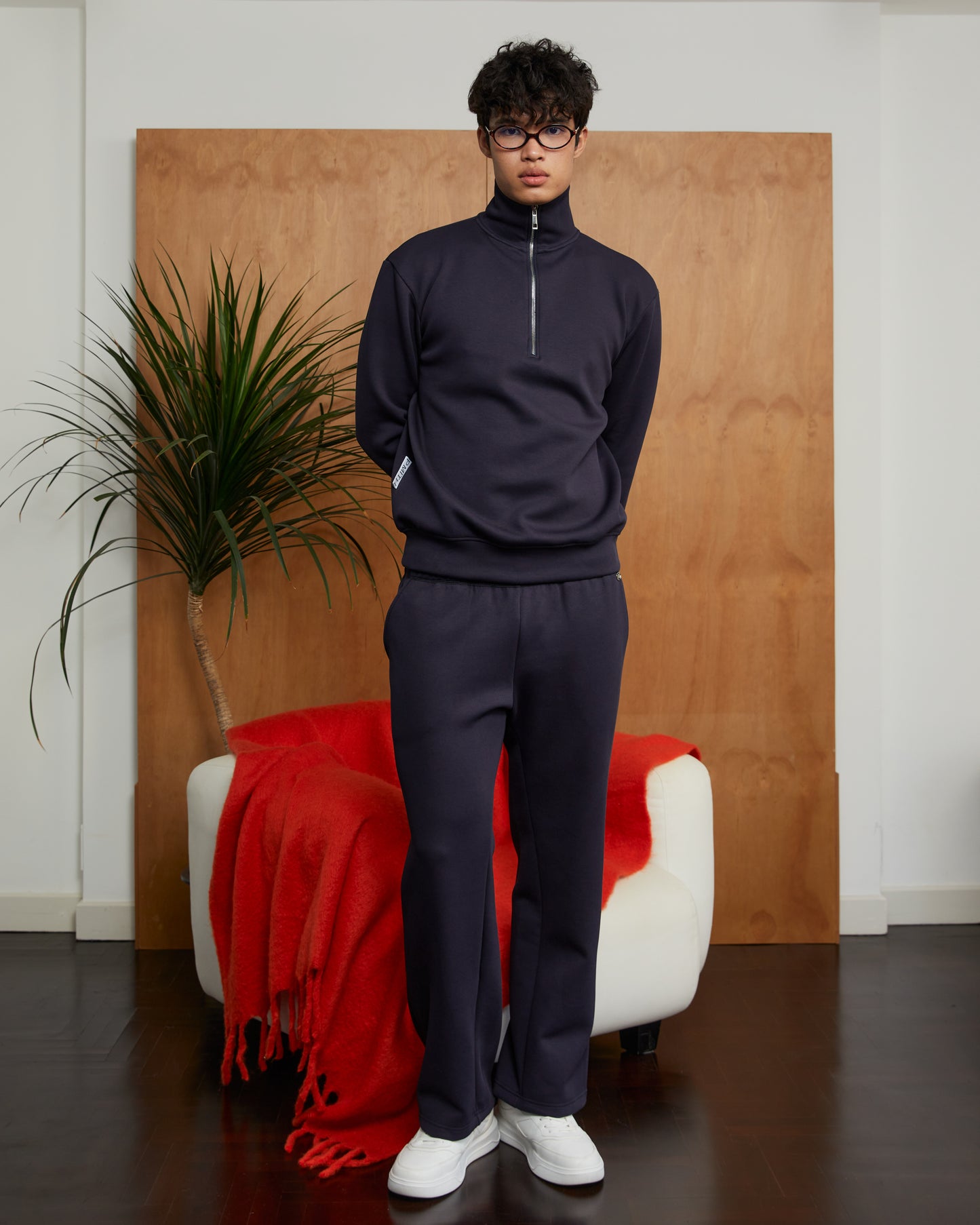 Reese Straight-cut Sweatpants Navy Blue