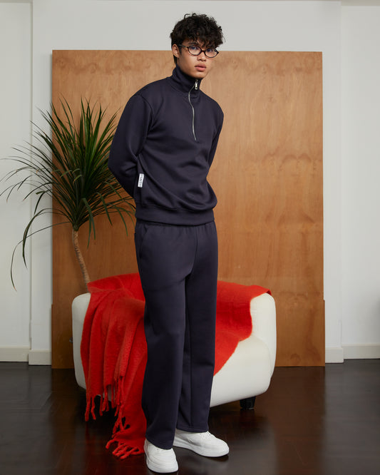 Reese Straight-cut Sweatpants Navy Blue