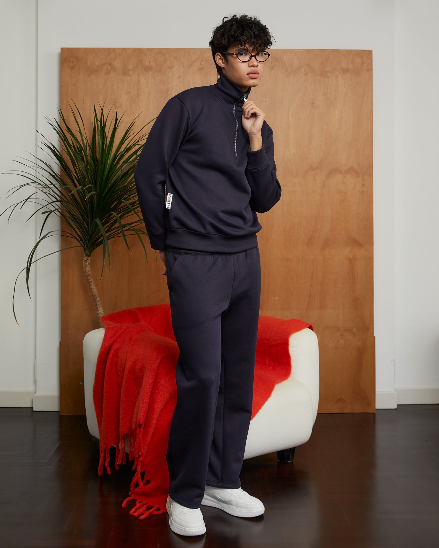 Reese Straight-cut Sweatpants Navy Blue