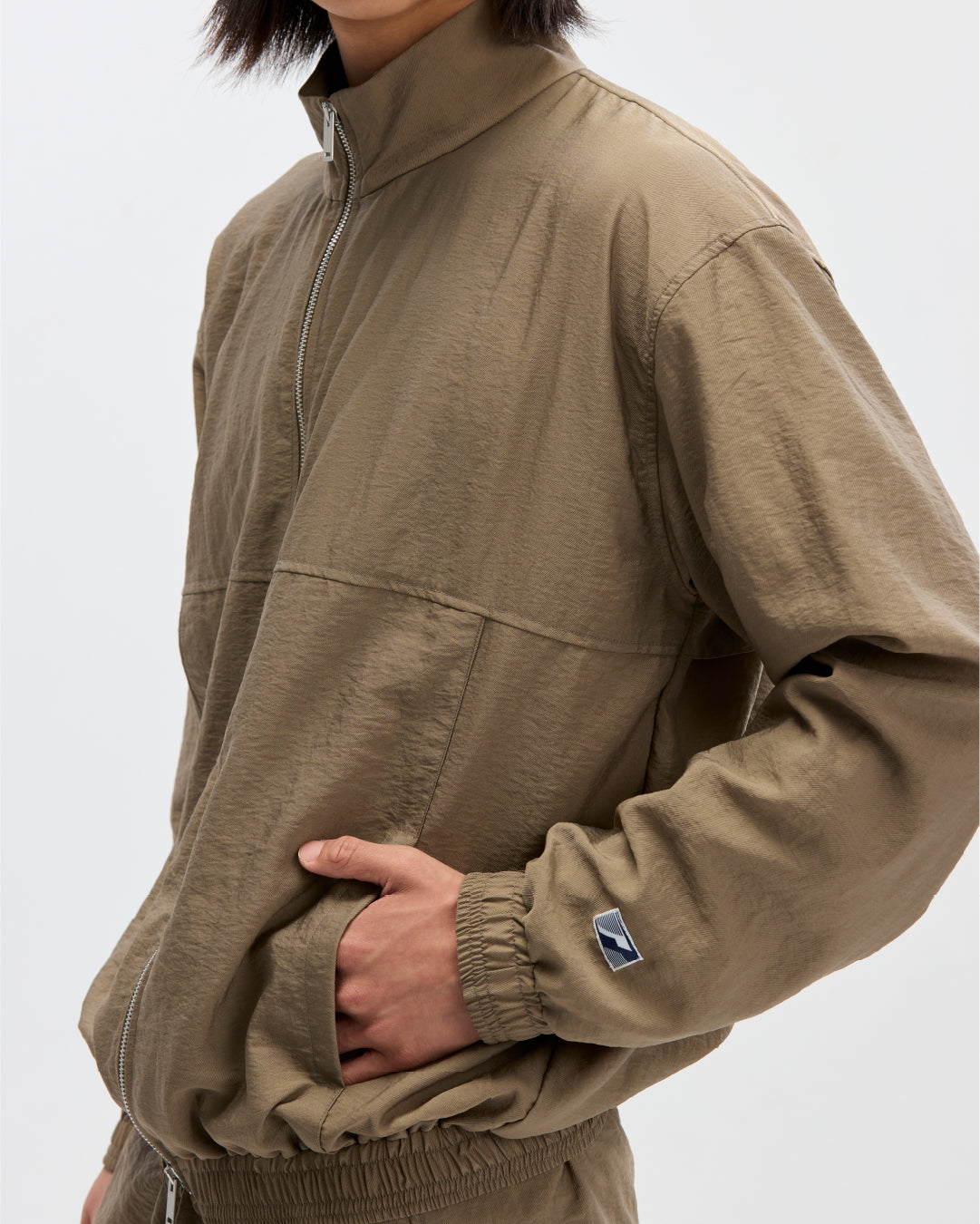 Noma Nylon Zippered Jacket  in Clay