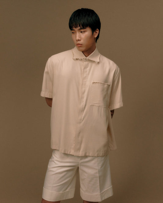 Ivory Oversized Short Sleeve Shirt