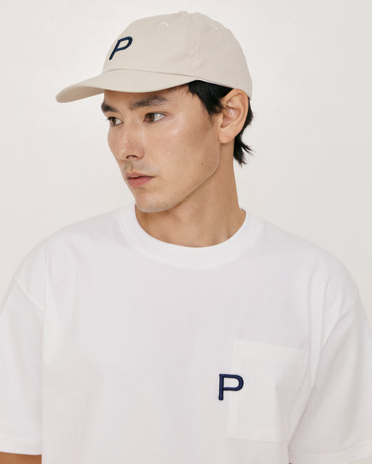 White Embroidery  P Logo T-Shirt