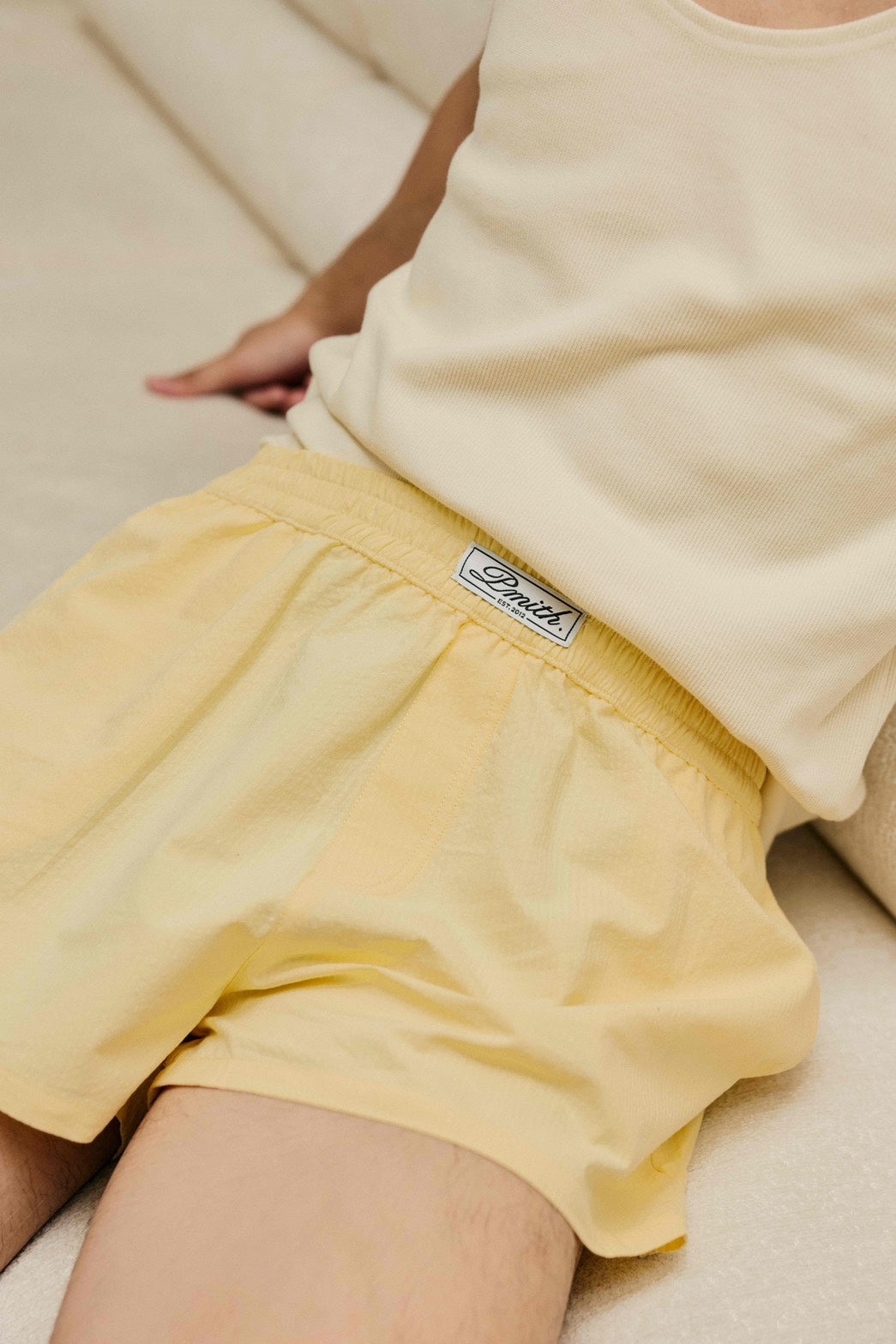 Tilo Striped Boxer Shorts in Butter