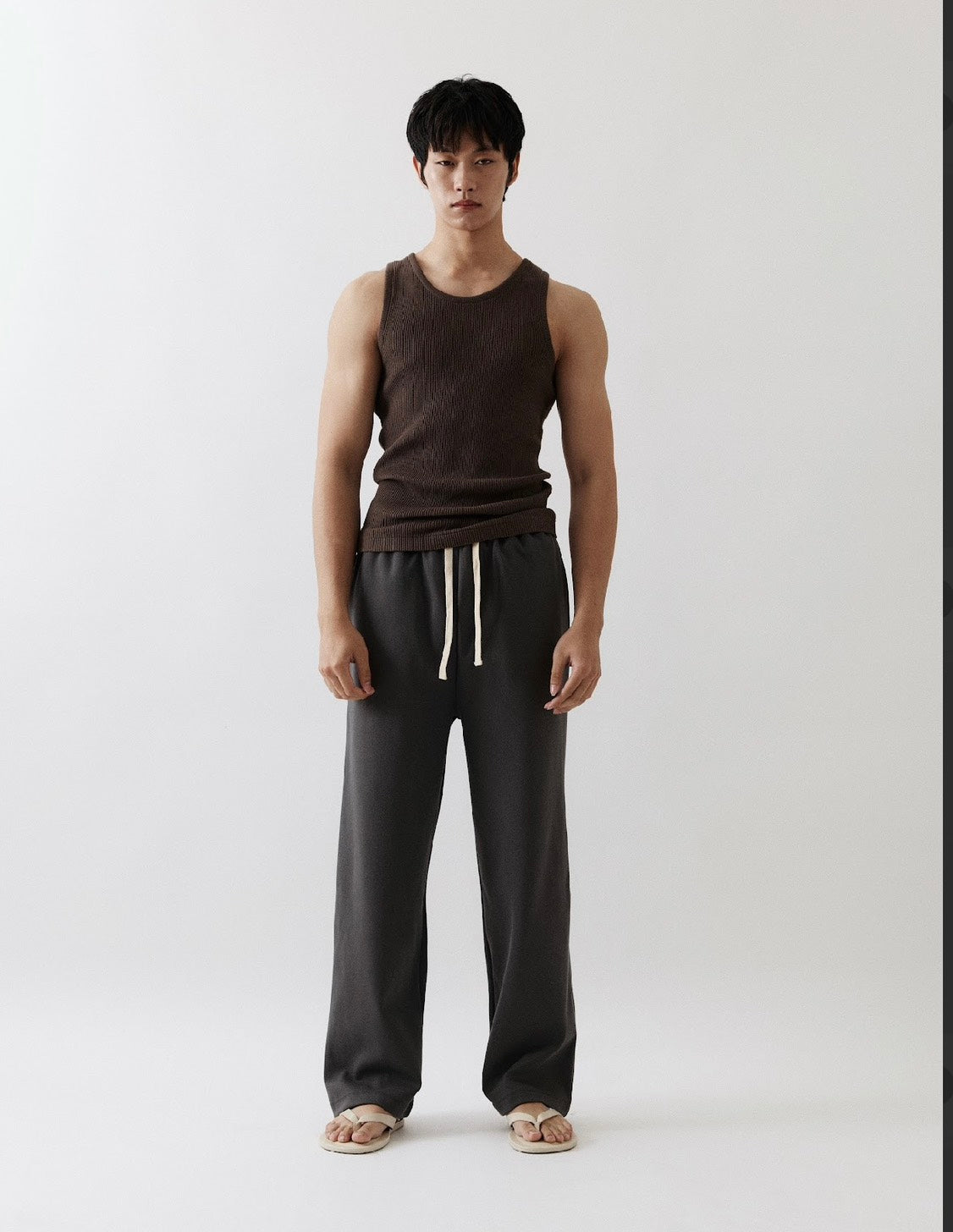 Sloane Knitted Tank Top In Brown