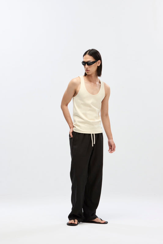 Male Linen Sweatpants - Black