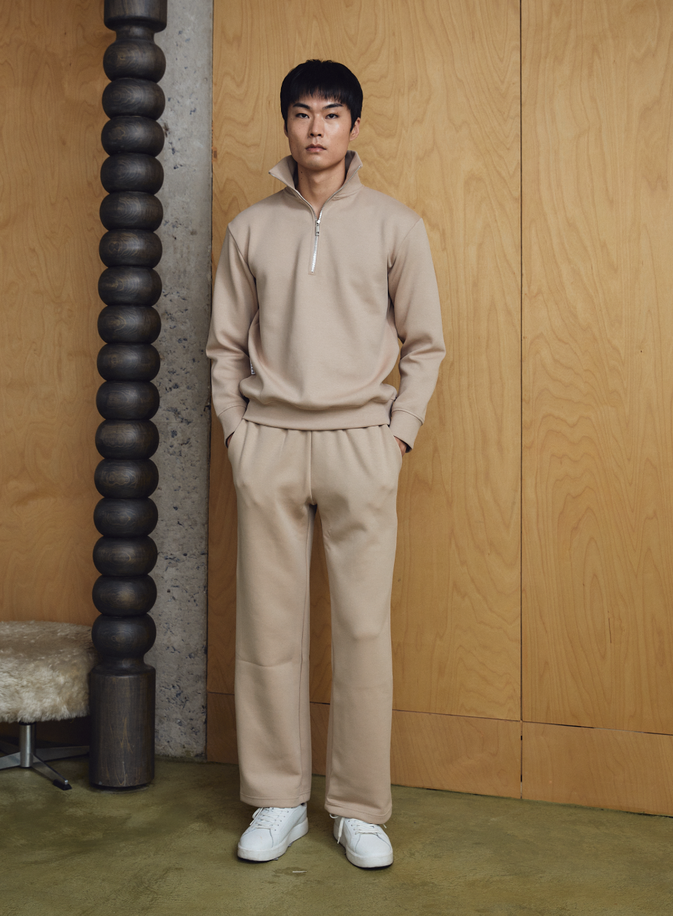 Reese Straight-cut Sweatpants Beige