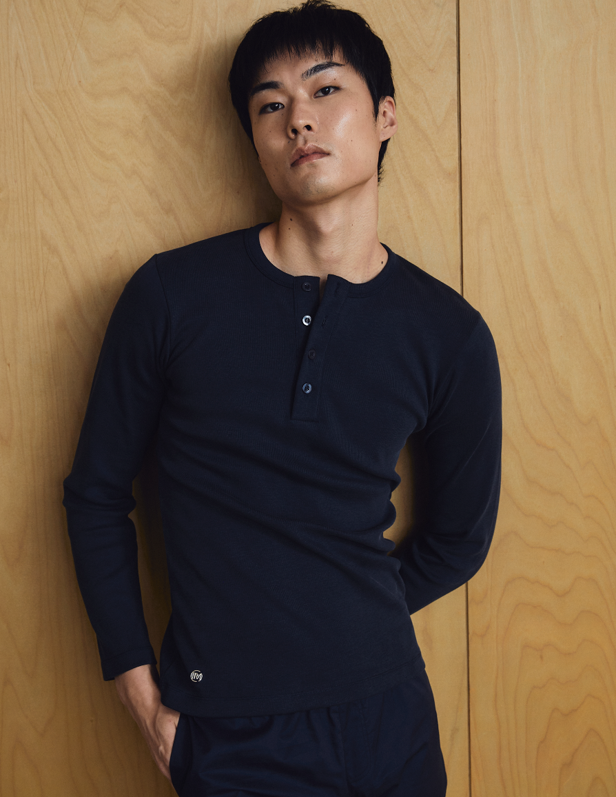 Roen Henley T-Shirt - Navy Blue