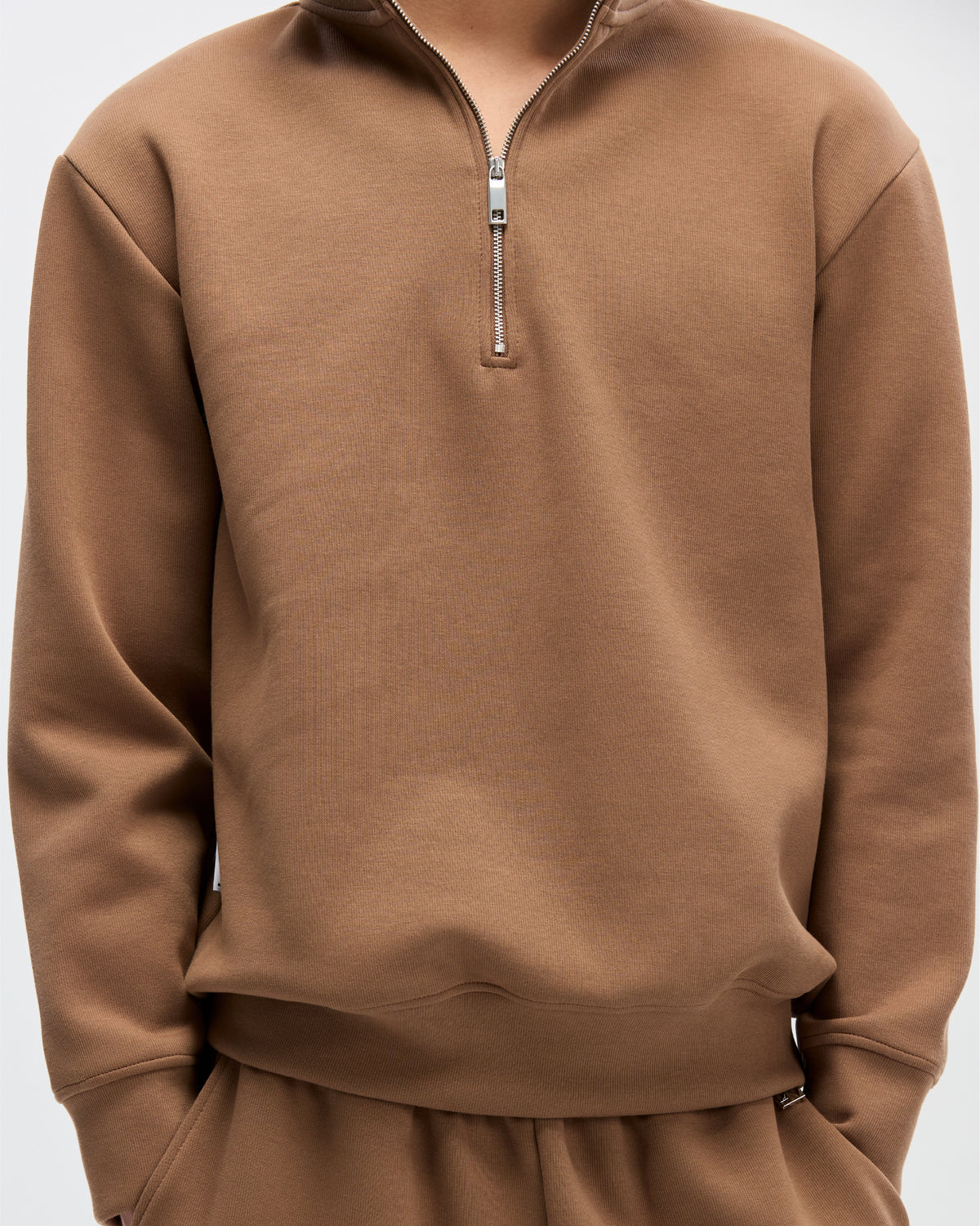 Reid Sweatzip in Sepia Brown