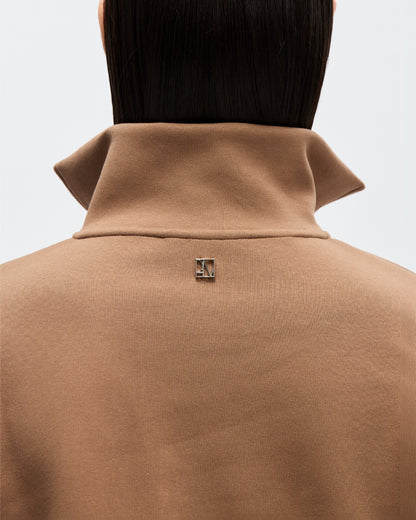 Reid Sweatzip in Sepia Brown