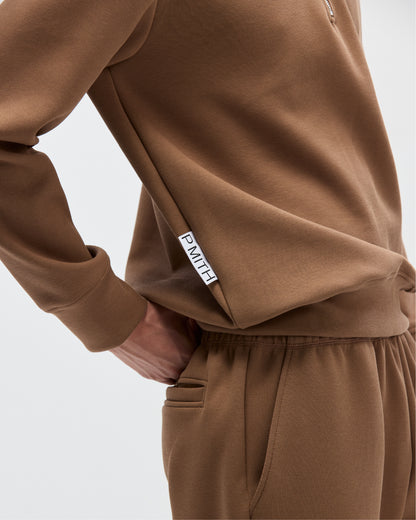 Reid Sweatzip in Sepia Brown