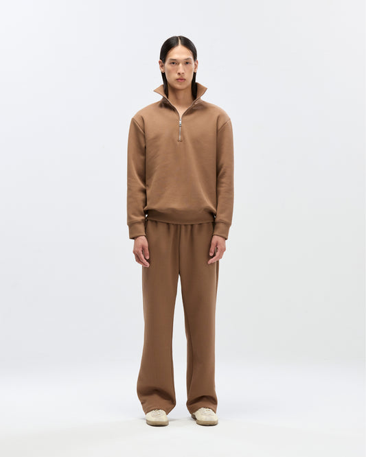 Reid Sweatzip in Sepia Brown