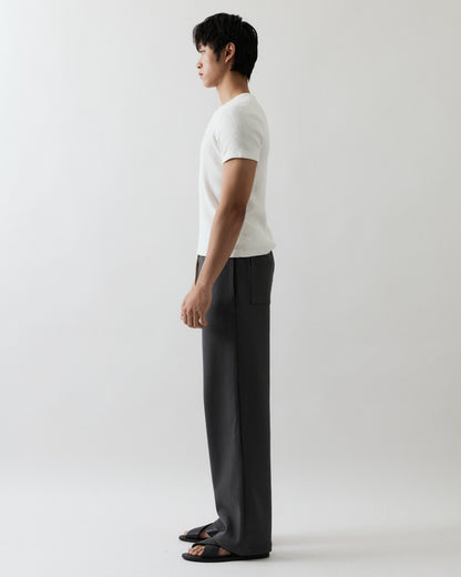 Malcolm Short-Sleeve Knitted Henley In white