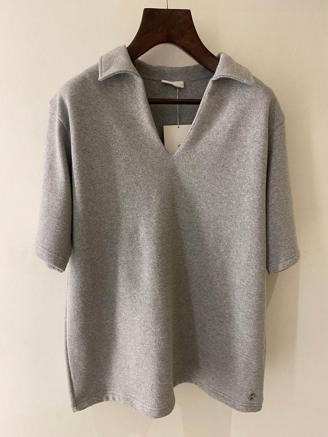 Mason V-neck Oversized Shirt-Grey