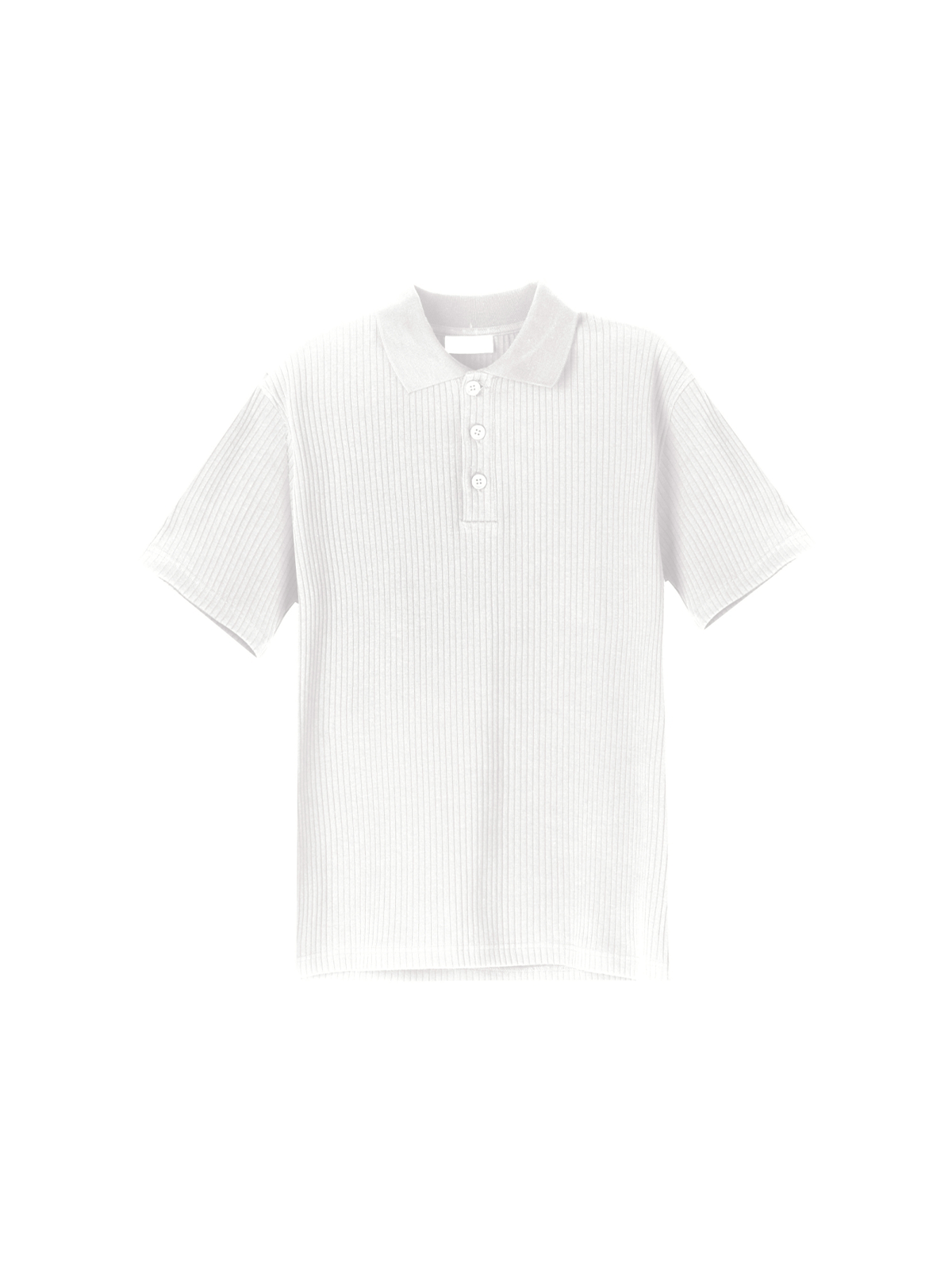 Luke Ribbed Polo Shirt White