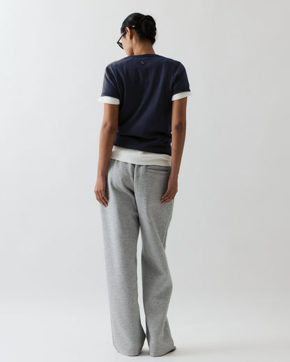 Malcolm Short-Sleeve Knitted Henley in Navy Blue