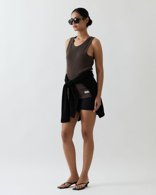 Sloane Knitted Tank Top In Brown