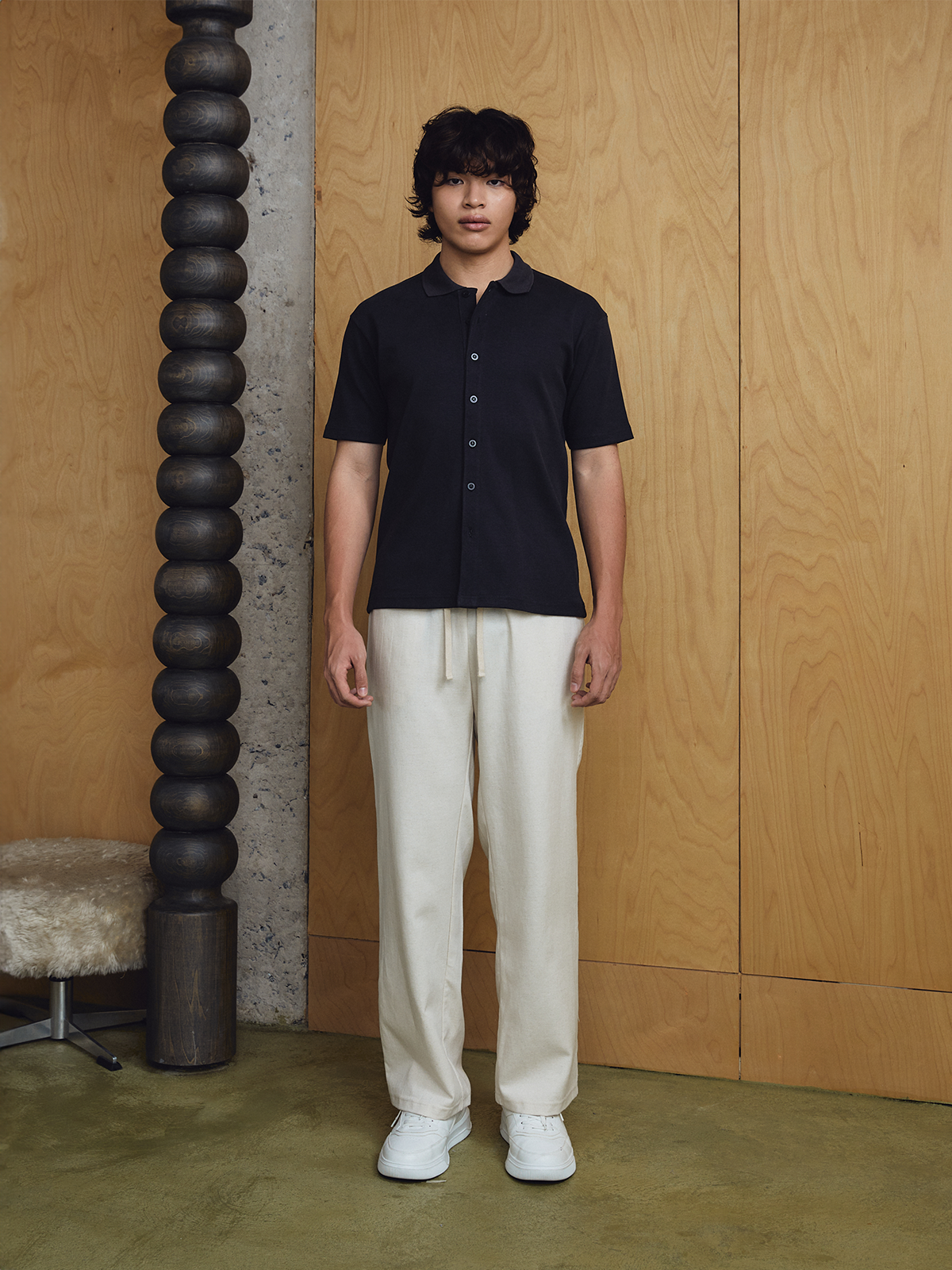 Mael Linen-blend Sweatpants - Bone